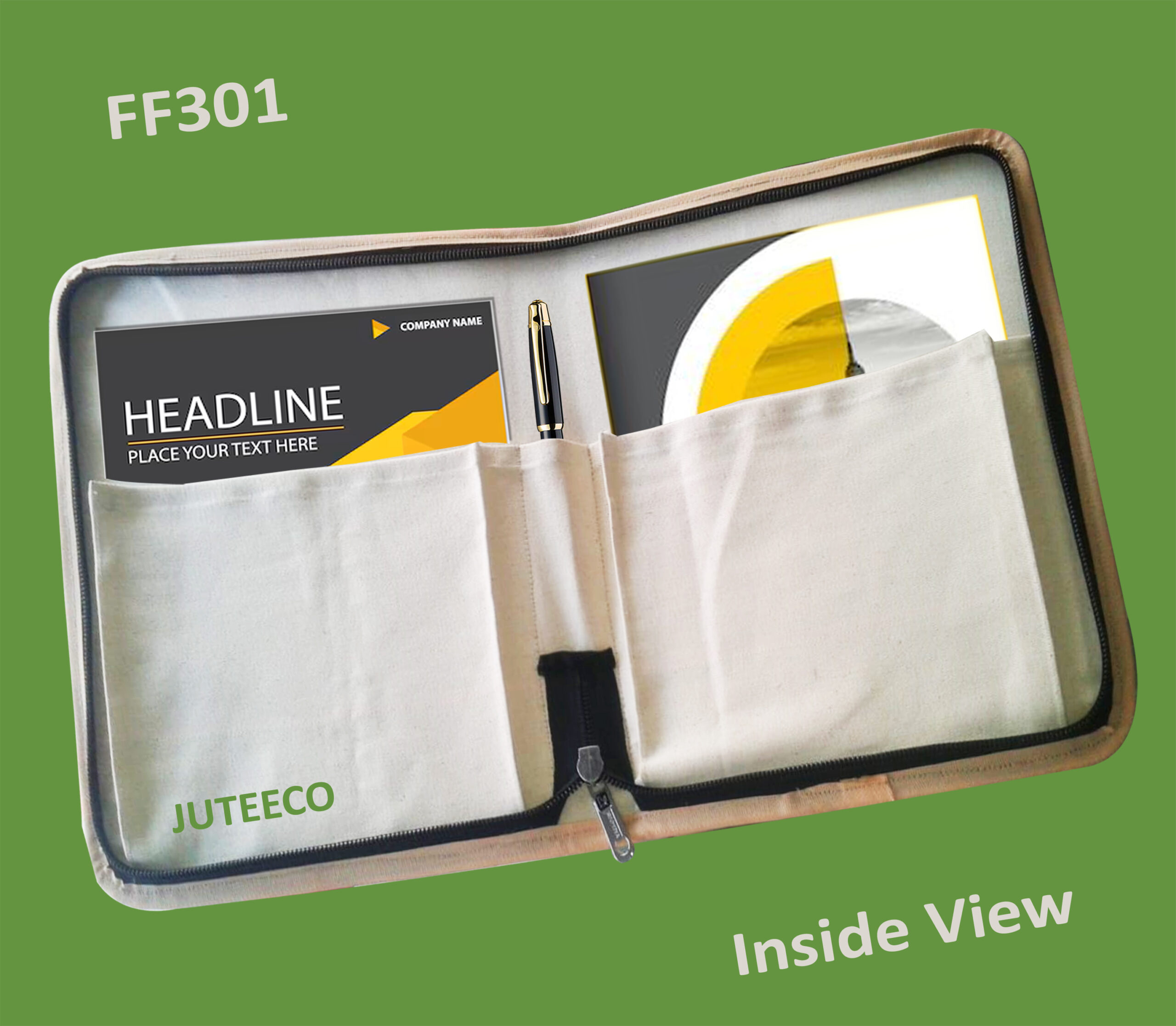 Jute File Folder FF306 Inside by JUTEECO