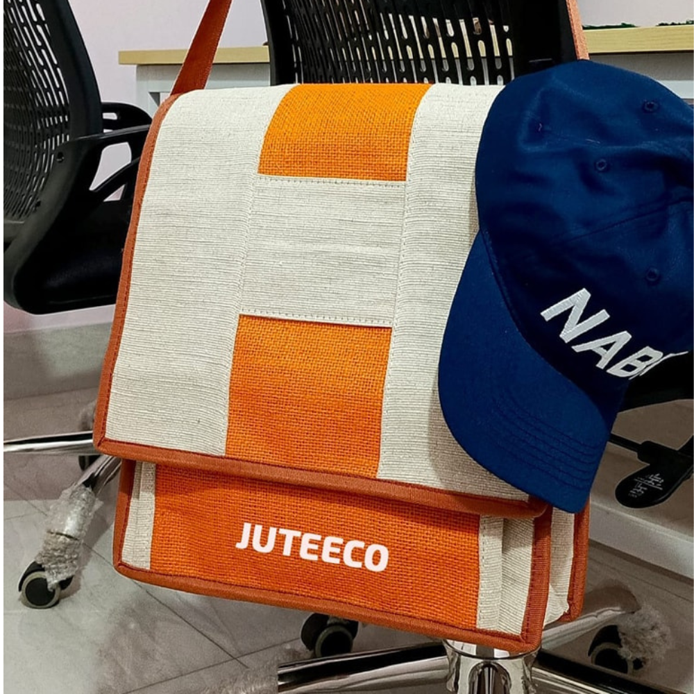 Jute Messenger Bag MB407B by JUTEECO